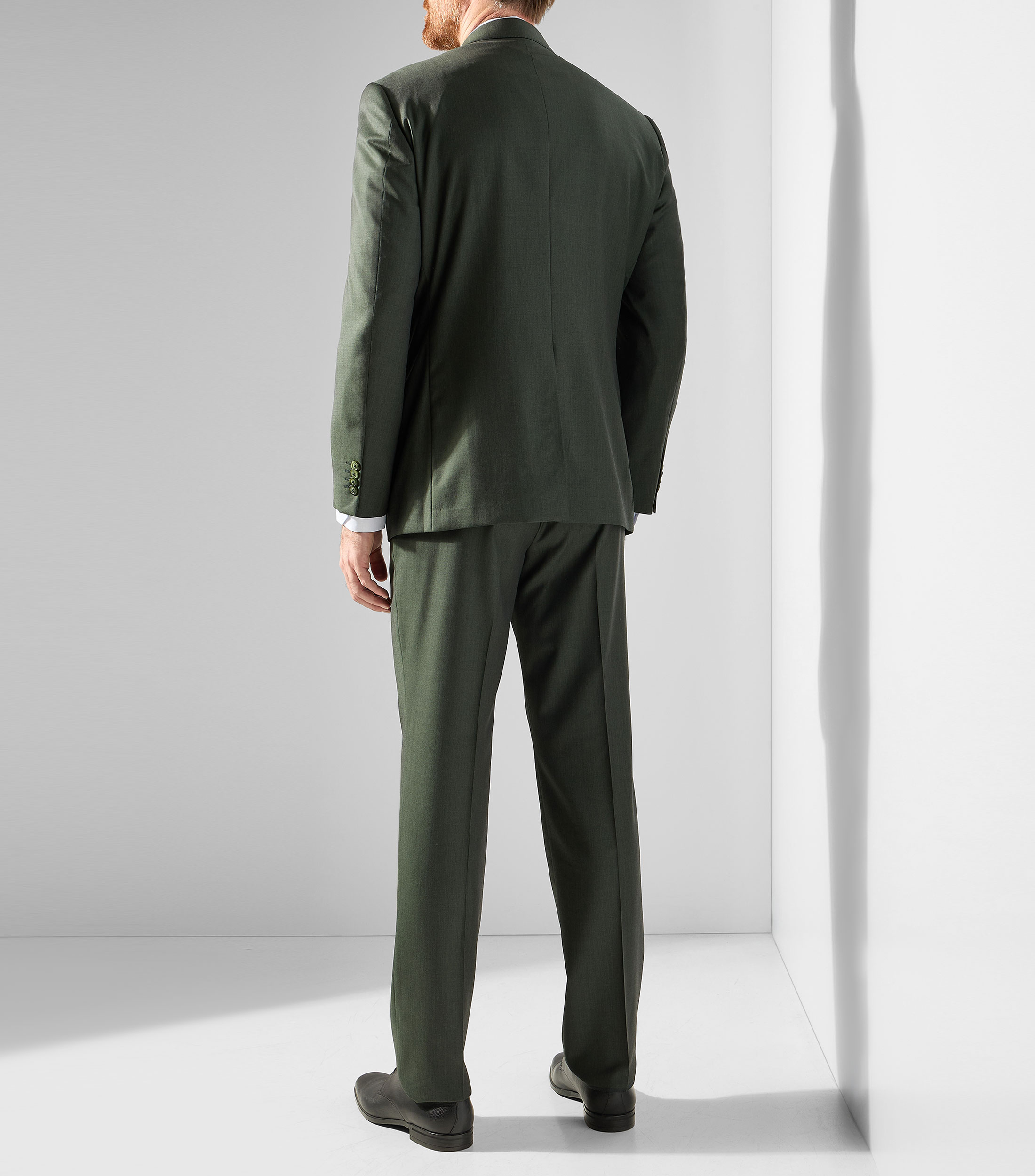 Traje tres piezas de lana corte slim liso Hombre